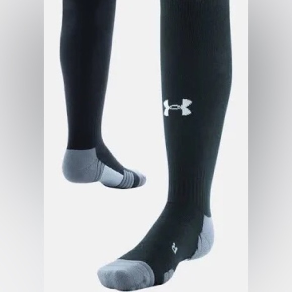 Mens Under Armour SoccerTeam Over-The-Calf Socks Black Sz M 1 Pair NWT Athletic - Picture 1 of 5